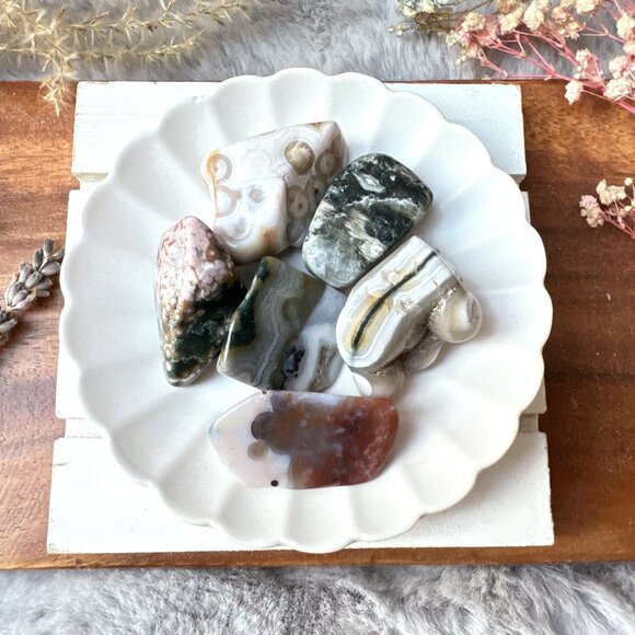 Set of 6 Ocean Jasper Tumbles - Picture 10 of 10